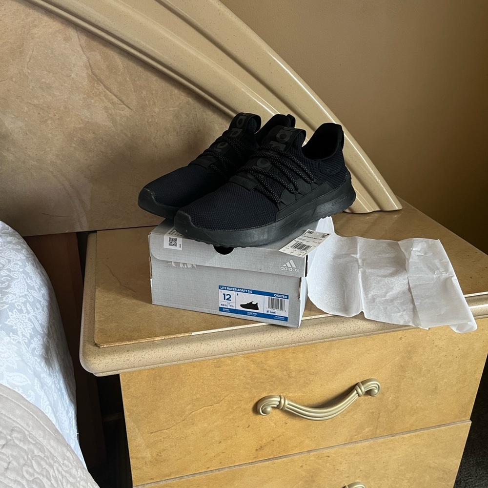 Adidas Triple Black Athletic Shoes